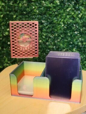 TCG Card Caddy & Card Holder, Ombre Rainbow 3D Printed